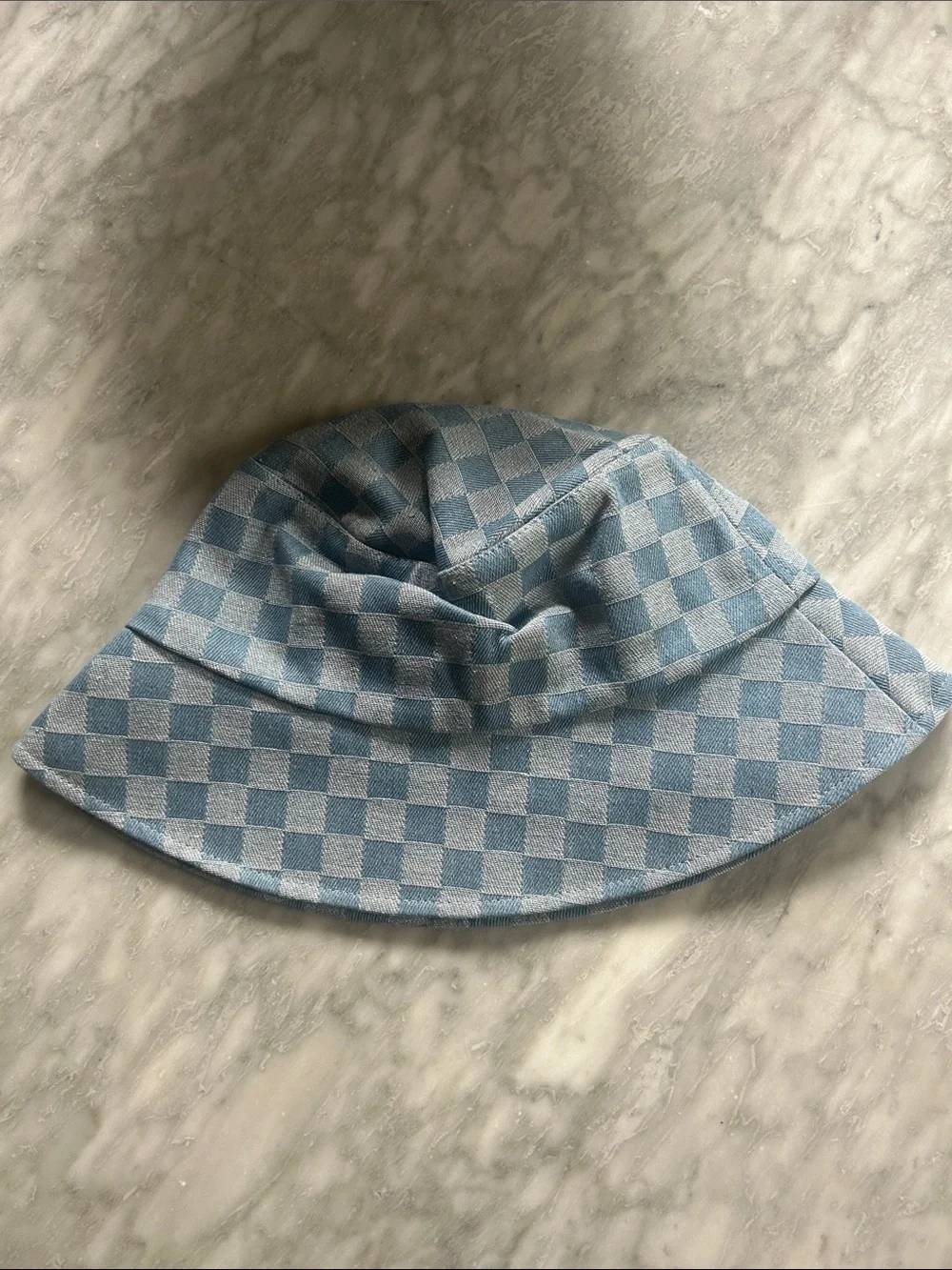 SHEIN Light Blue Checkered Bucket Hat - Picture 1 of 1